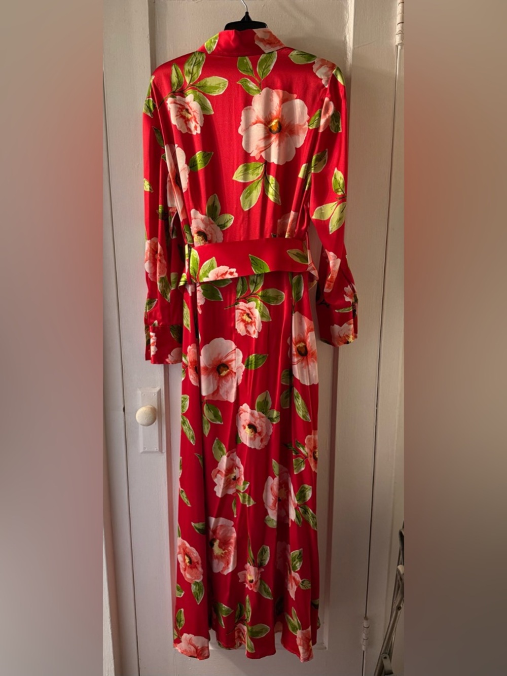 J. Peterman Red Floral Button-Front Shirt Dress - Picture 2 of 4